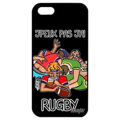 Новый чехол на смартфон // Apple iPhone 5 5S SE (2016) // "Не могу - у меня регби!" Игра Картинка, Utaupia, черный