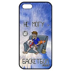 Противоударный чехол на смартфон // Apple iPhone 5 5S SE (2016) // "Не могу - смотрю баскетбол!" Комикс Игра, Utaupia, голубой