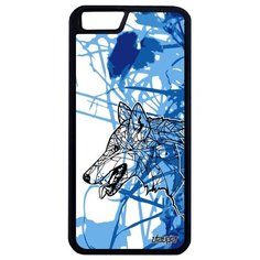 Красивый чехол на смартфон // Apple iPhone 6 Plus // "Волк" Древний Хаски, Utaupia, голубой