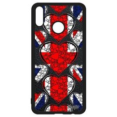 Чехол на смартфон Honor 8X, "Флаг английский с сердцем" Страна Государственный Utaupia