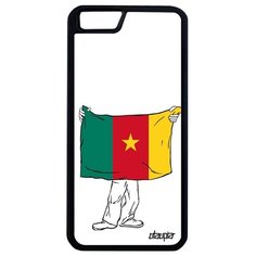Красивый чехол на смартфон // iPhone 6 Plus // "Флаг Камеруна с руками" Патриот Страна, Utaupia, белый