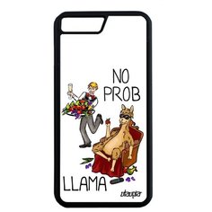Стильный чехол на смартфон // Apple iPhone 7 Plus // "No prob lama" Прикол Super lama, Utaupia, белый