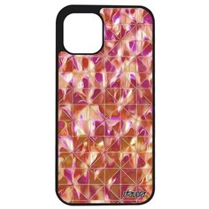 Стильный чехол на смартфон // iPhone 12 Pro Max // "Плиточный мотив" Узор Треугольник, Utaupia, розовый