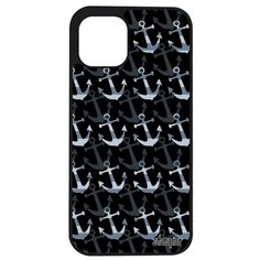 Красивый чехол на смартфон // iPhone 12 Pro Max // "Якорь" Море Подводник, Utaupia, темно- серый
