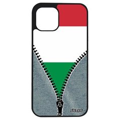 Защитный чехол на смартфон // iPhone 12 Pro Max // "Флаг Италии на молнии" Патриот Путешествие, Utaupia, серый