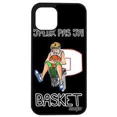 Яркий чехол на смартфон // iPhone 12 Pro Max // "Не могу - у меня баскетбол!" Мяч Рисунок, Utaupia, черный