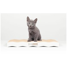 Когтеточка для котят Carton Cat "Junior Wave gray", цвет: серый, 40 х 20 х 4 см