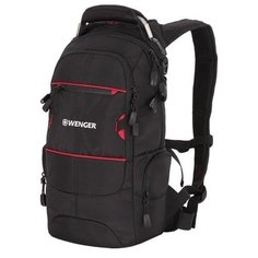 Wenger Рюкзак WENGER, чёрный/красный, полиэстер 1200D PU, 23х18х47 см, 22 л
