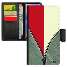 Чехол книжка на смартфон Apple iPhone 8 Plus, "Флаг Монако на молнии" Путешествие Utaupia