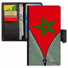 Чехол-книжка на смартфон Apple iPhone 8 Plus, "Флаг Марокко на молнии" Государственный Utaupia