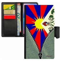 Чехол книжка на смартфон Apple iPhone 8 Plus, "Флаг Тибета на молнии" Государственный Utaupia