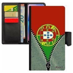 Чехол-книжка на смартфон Apple iPhone 8 Plus, "Флаг Португалии на молнии" Путешествие Туризм Utaupia
