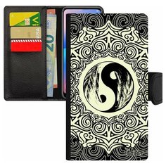 Чехол-книжка на смартфон Apple iPhone 8, "Инь и Ян" Черное и белое Гармония Utaupia