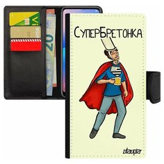 Чехол книжка на смартфон Apple iPhone 7 Plus, "Супербретонка" Супергерой Франция Utaupia