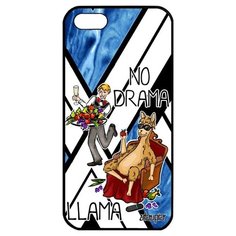 Необычный чехол на смартфон // iPhone 5 5S SE (2016) // "No drama lama" Лама драма Дизайн, Utaupia, голубой