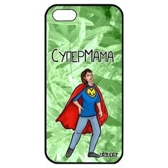 Модный чехол на смартфон // Apple iPhone 5 5S SE (2016) // "Супермама" Герой Рисунок, Utaupia, светло- зеленый