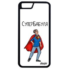 Защитный чехол на смартфон // Apple iPhone 6 Plus // "Супербабуля" Шутка Рисунок, Utaupia, белый