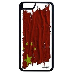 Чехол на смартфон // Apple iPhone 6 Plus // "Флаг Китая на ткани" Дизайн Стиль, Utaupia, белый