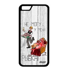 Противоударный чехол на смартфон // iPhone 6S // "Не могу - у меня красная рыбка!" Крутой Шутка, Utaupia, светло- серый