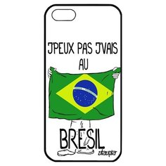 Новый чехол на смартфон // iPhone 5 5S SE (2016) // "Еду в Бразилию" Патриот Флаг, Utaupia, белый