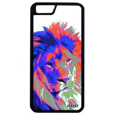 Красивый чехол на смартфон // iPhone 6 Plus // "Лев" Африка Стиль, Utaupia, белый