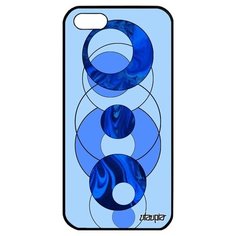 Красивый чехол на смартфон // iPhone 5 5S SE (2016) // "Круги" Структура Сфера, Utaupia, голубой