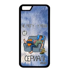 Противоударный чехол на смартфон // iPhone 6S // "Не могу - у меня сериал!" Повод Шутка, Utaupia, голубой