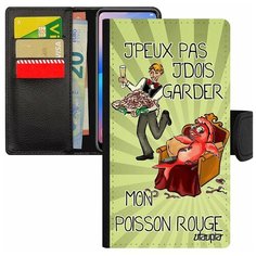 Чехол книжка на смартфон iPhone SE 2020, "Не могу - у меня красная рыбка!" Карикатура Utaupia