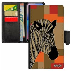 Чехол-книжка на смартфон iPhone SE 2020, "Зебра" Zebra Африка Utaupia