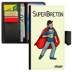Чехол-книжка на смартфон iPhone SE 2020, "Супербретонец" Шутка Смешной Utaupia