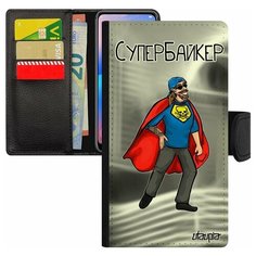 Чехол-книжка на смартфон iPhone 7 Plus, "Супербайкер" Комичный Смешной Utaupia