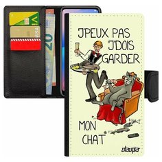 Чехол книжка на смартфон Apple iPhone 8, "Не могу - сижу с котом!" Юмор Комикс Utaupia