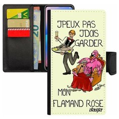 Чехол книжка на смартфон Apple iPhone 8, "Не могу - у меня фламинго!" Пародия Шутка Utaupia