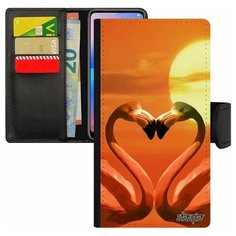 Чехол книжка на смартфон Apple iPhone 8 Plus, "Фламинго" Самка Семья Utaupia