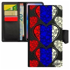 Чехол-книжка на смартфон iPhone 8 Plus, "Флаг России с сердцем" Патриот Путешествие Utaupia