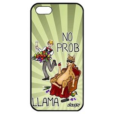 Противоударный чехол на смартфон // Apple iPhone 5 5S SE (2016) // "No prob lama" Прикол Смешной, Utaupia, светло- зеленый