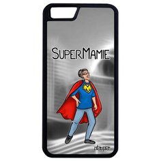 Качественный чехол на смартфон // Apple iPhone 6 Plus // "Супербабуля" Шутка Герой, Utaupia, серый