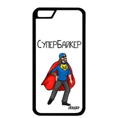 Яркий чехол на смартфон // Apple iPhone 6S // "Супербайкер" Супергерой Комичный, Utaupia, белый