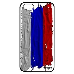 Простой чехол на смартфон // iPhone 5 5S SE (2016) // "Флаг России на ткани" Государственный Стиль, Utaupia, белый