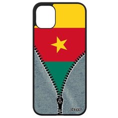 Защитный чехол на смартфон // Apple iPhone 11 // "Флаг Камеруна на молнии" Страна Туризм, Utaupia, серый
