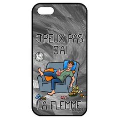 Ударопрочный чехол на смартфон // Apple iPhone 5 5S SE (2016) // "Не могу - мне лень!" Комикс Принт, Utaupia, серый