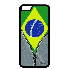 Яркий чехол на смартфон // Apple iPhone 6S // "Флаг Бразилии на молнии" Страна Путешествие, Utaupia, серый