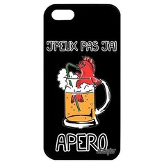 Защитный чехол на смартфон // Apple iPhone 5 5S SE (2016) // "Не могу - у меня аперитив!" Надпись Юмор, Utaupia, черный