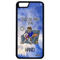 Красивый чехол на смартфон // Apple iPhone 6 Plus // "Не могу - смотрю гандбол!" Картинка Рисунок, Utaupia, голубой