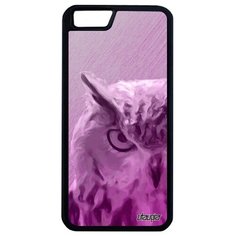 Красивый чехол на смартфон // Apple iPhone 6 Plus // "Сова" Животные Птица, Utaupia, розовый