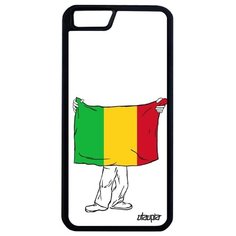 Необычный чехол на смартфон // Apple iPhone 6 Plus // "Флаг Мали с руками" Путешествие Дизайн, Utaupia, белый