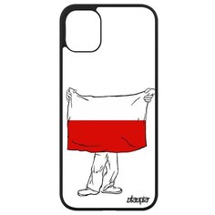 Стильный чехол на смартфон // iPhone 11 // "Флаг Польши с руками" Туризм Государственный, Utaupia, белый