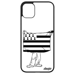 Простой чехол на смартфон // Apple iPhone 11 // "Флаг Бретани с руками" Патриот Туризм, Utaupia, белый