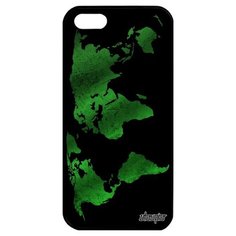 Яркий чехол на смартфон // iPhone 5 5S SE (2016) // "Карта мира" Страна География, Utaupia, черный
