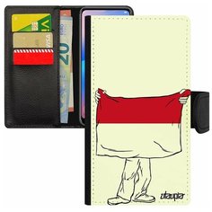 Чехол-книжка на смартфон Apple iPhone SE 2020, "Флаг Монако с руками" Путешествие Туризм Utaupia